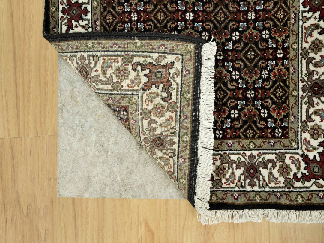 2'4" x 27'7" New Hand Knotted Black Wool Runner Oriental Rug - MOA10290445
