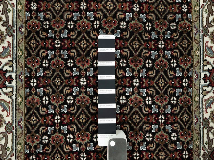 2'4" x 27'7" New Hand Knotted Black Wool Runner Oriental Rug - MOA10290445