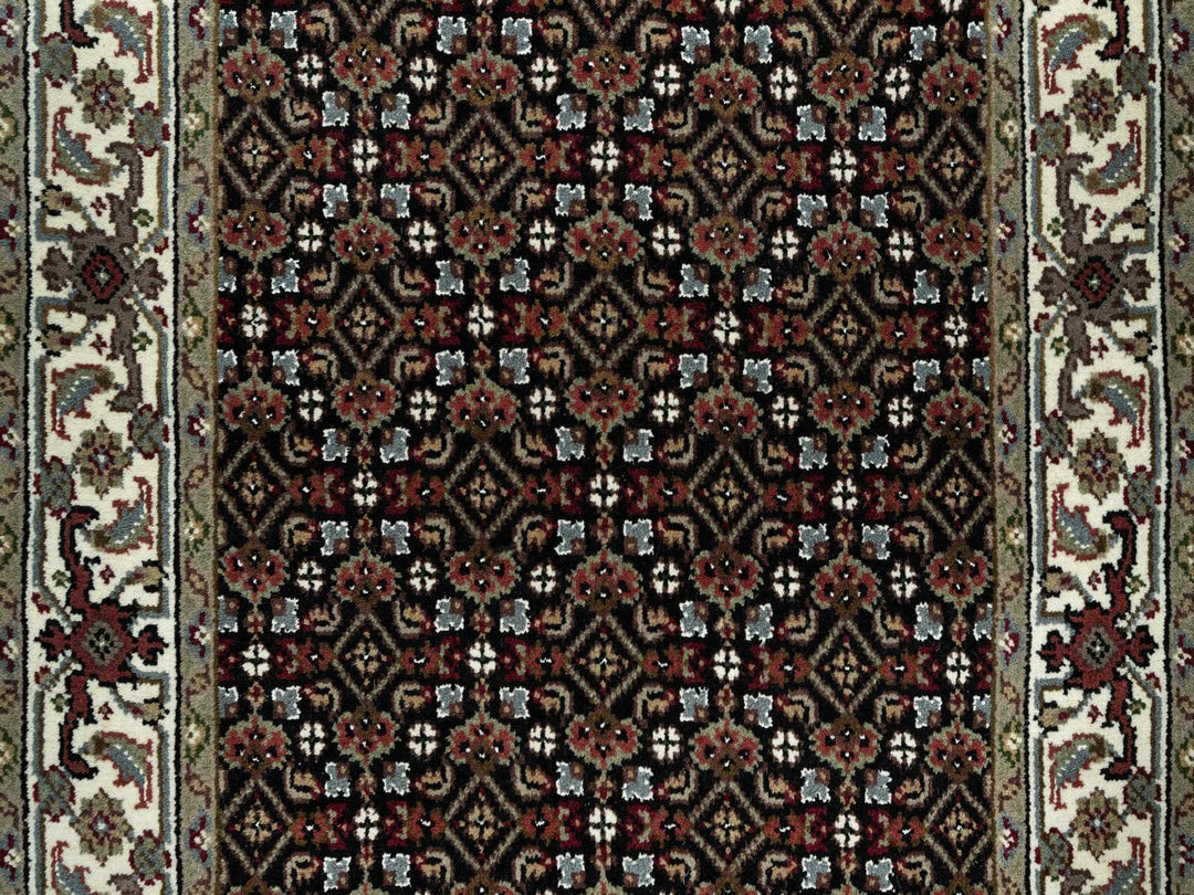 2'4" x 27'7" New Hand Knotted Black Wool Runner Oriental Rug - MOA10290445