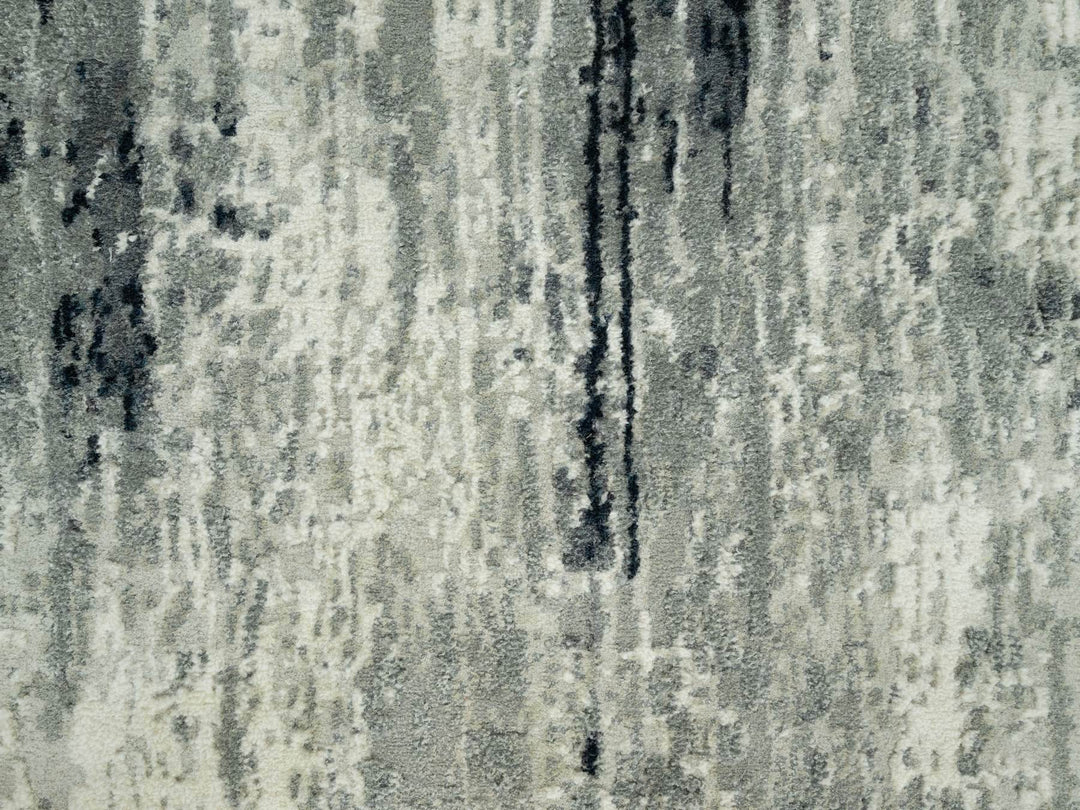 2'6" x 11'11" New Hand Knotted Black Wool & Silk Runner Oriental Rug - MOA10290463