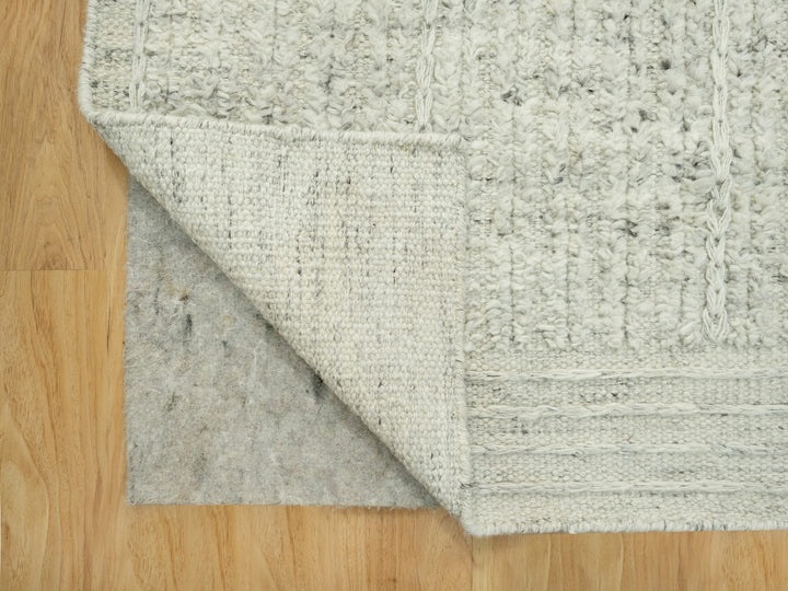8'0" x 8'1" New Hand Woven Grey Wool Square Oriental Rug - MOA10290476