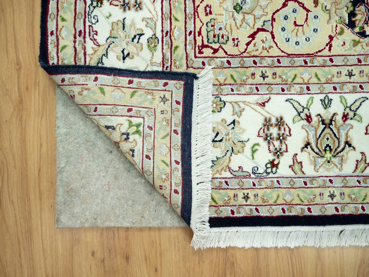 7'9" x 9'9" New Hand Knotted Blue Wool Rectangle Oriental Rug - MOA10290490