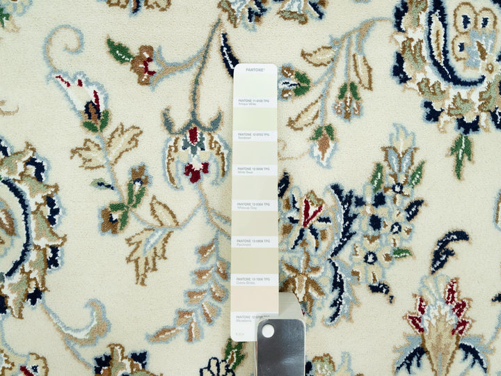 8'10" x 12'3" New Hand Knotted Ivory Wool Rectangle Oriental Rug - MOA10290491
