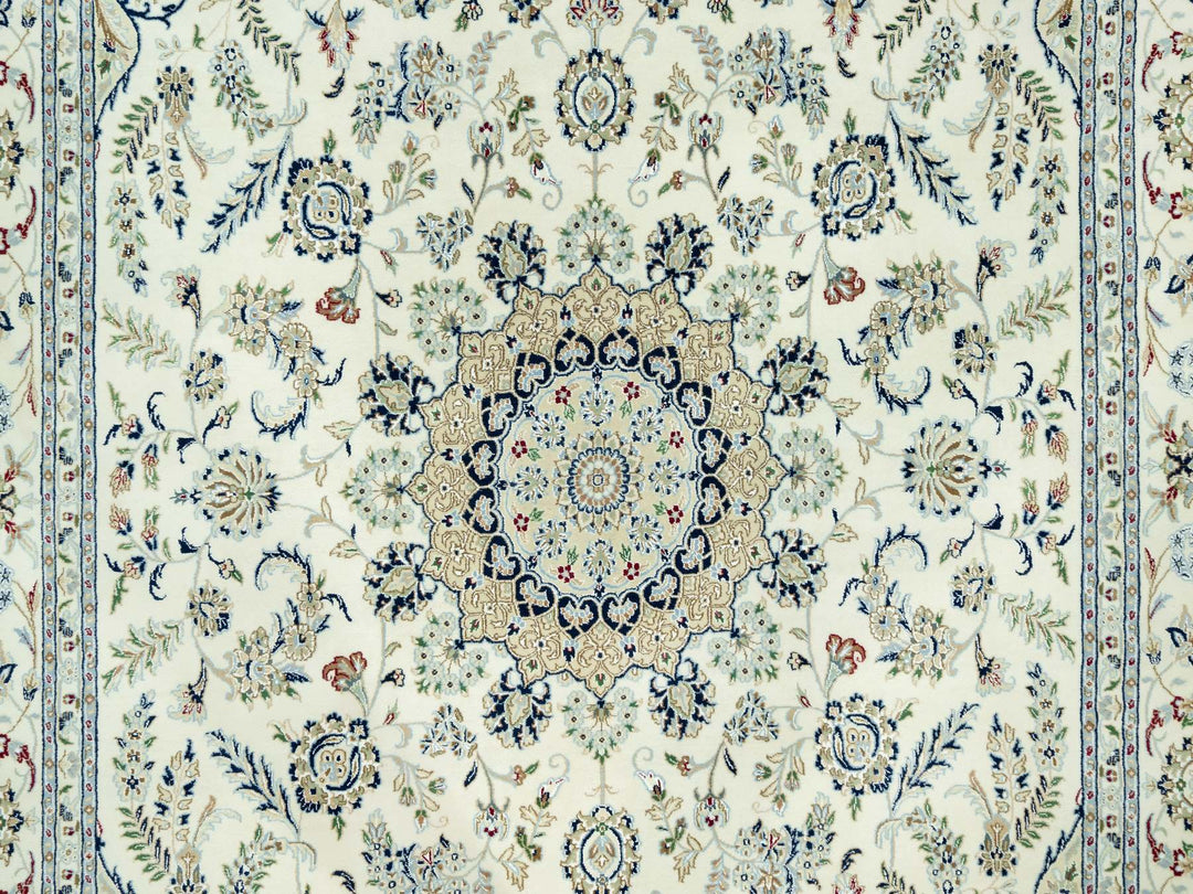 8'10" x 12'3" New Hand Knotted Ivory Wool Rectangle Oriental Rug - MOA10290491