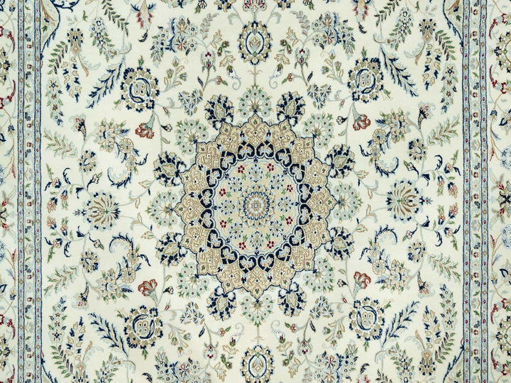 8'10" x 12'3" New Hand Knotted Ivory Wool Rectangle Oriental Rug - MOA10290491