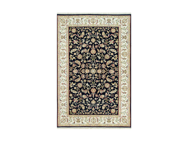 5'0" x 7'11" New Hand Knotted Blue Wool Rectangle Oriental Rug - MOA10290492