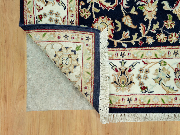 5'0" x 7'11" New Hand Knotted Blue Wool Rectangle Oriental Rug - MOA10290492