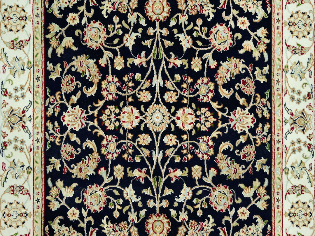 5'0" x 7'11" New Hand Knotted Blue Wool Rectangle Oriental Rug - MOA10290492