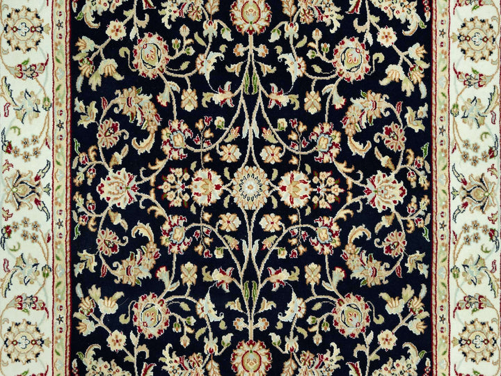 5'0" x 7'11" New Hand Knotted Blue Wool Rectangle Oriental Rug - MOA10290492