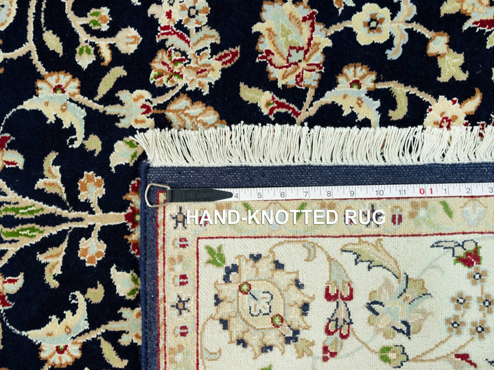 5'0" x 7'11" New Hand Knotted Blue Wool Rectangle Oriental Rug - MOA10290492