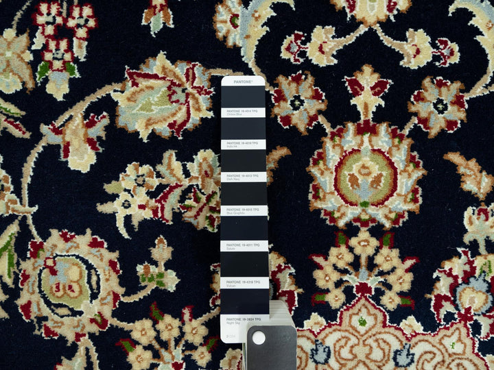 5'0" x 6'11" New Hand Knotted Blue Wool Rectangle Oriental Rug - MOA10290493