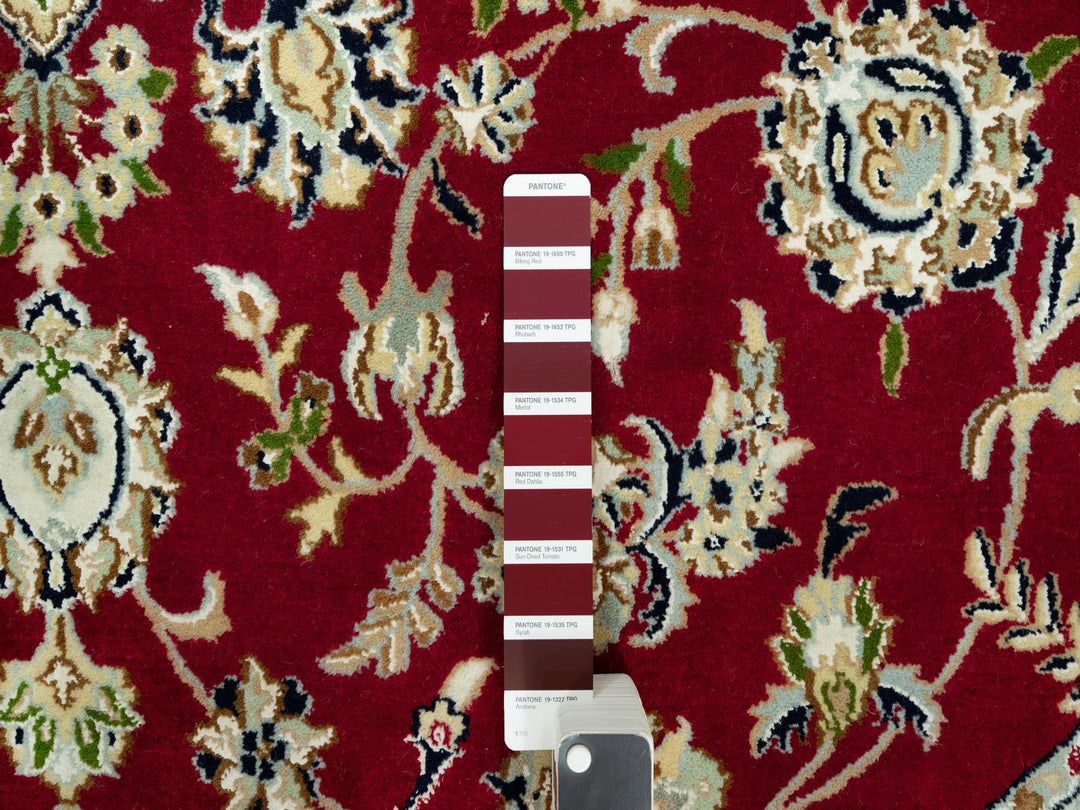 7'8" x 7'8" New Hand Knotted Red Wool Round Oriental Rug - MOA10290496