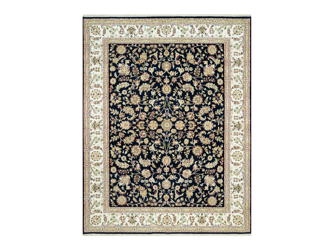 8'0" x 10'3" New Hand Knotted Blue Wool Rectangle Oriental Rug - MOA10290498