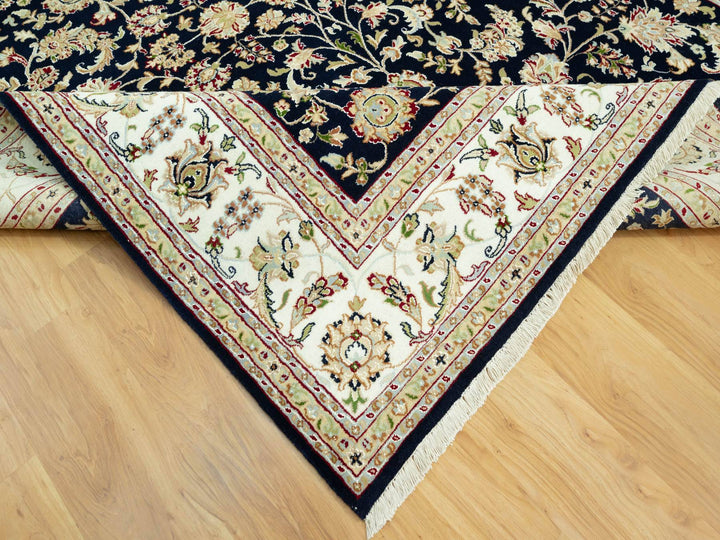 8'0" x 10'3" New Hand Knotted Blue Wool Rectangle Oriental Rug - MOA10290498