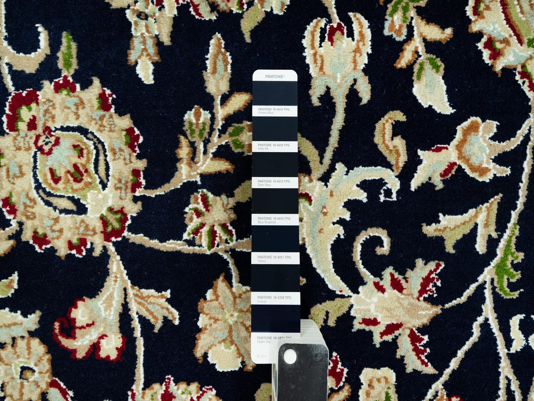 8'0" x 10'3" New Hand Knotted Blue Wool Rectangle Oriental Rug - MOA10290498