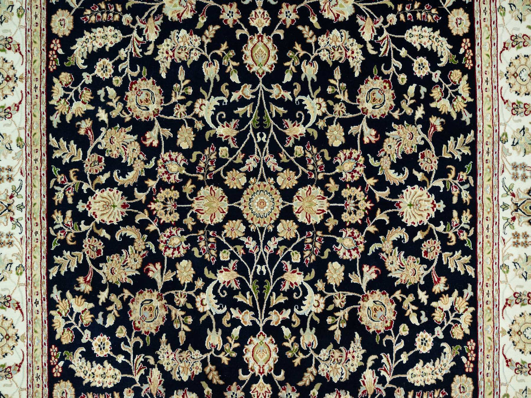 8'0" x 10'3" New Hand Knotted Blue Wool Rectangle Oriental Rug - MOA10290498