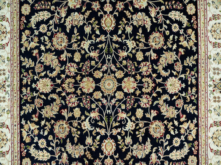 8'0" x 10'3" New Hand Knotted Blue Wool Rectangle Oriental Rug - MOA10290498