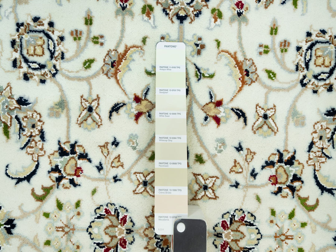 4'2" x 4'2" New Hand Knotted Ivory Wool Square Oriental Rug - MOA10290508