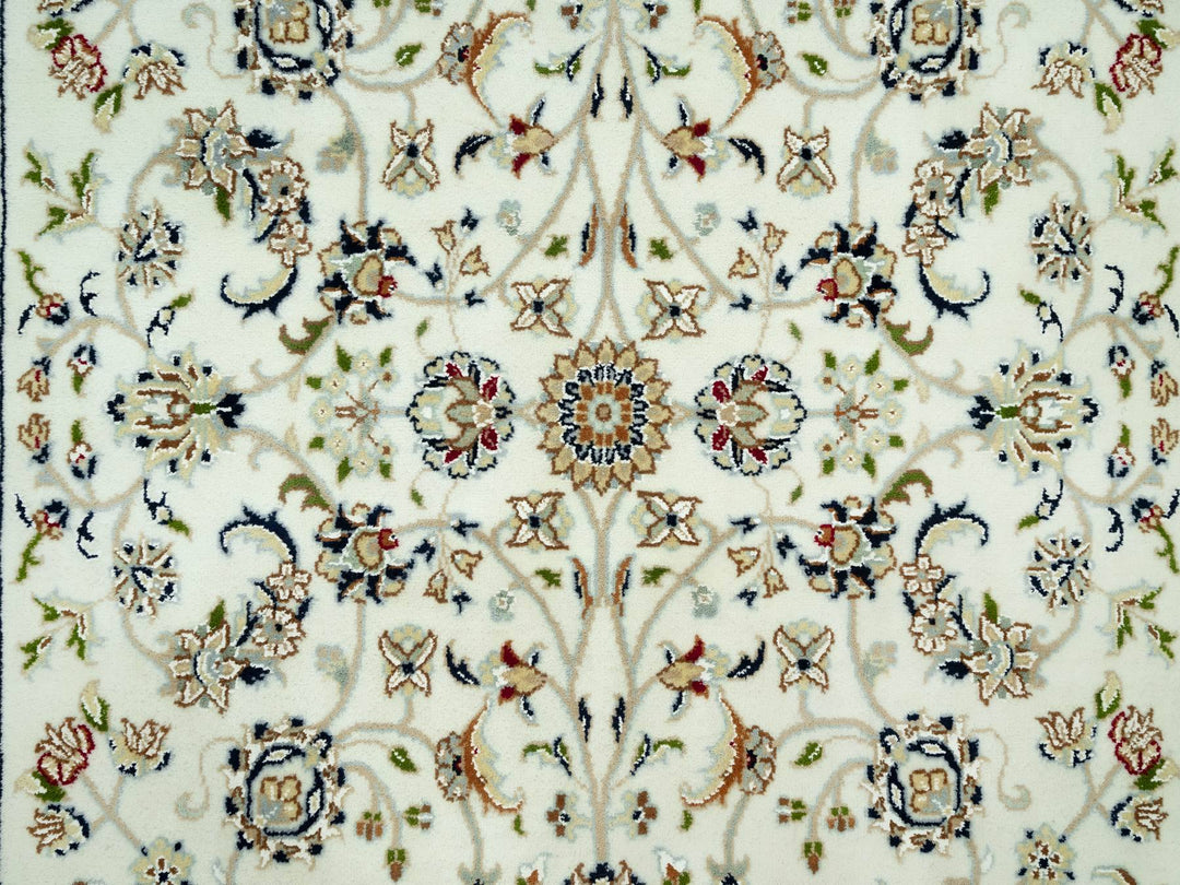 4'2" x 4'2" New Hand Knotted Ivory Wool Square Oriental Rug - MOA10290508