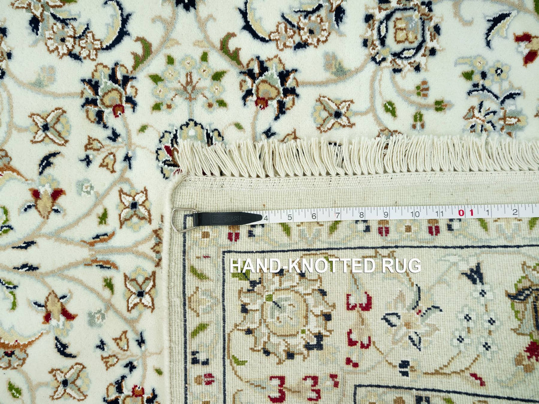 4'2" x 4'2" New Hand Knotted Ivory Wool Square Oriental Rug - MOA10290508