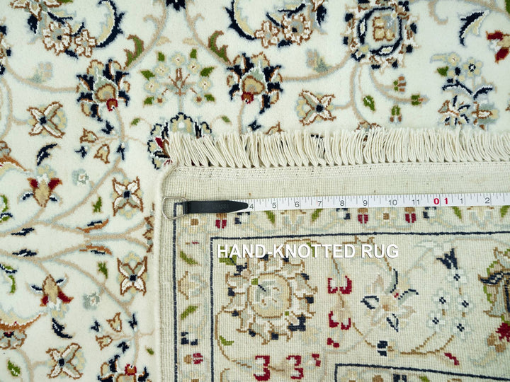 4'2" x 4'2" New Hand Knotted Ivory Wool Square Oriental Rug - MOA10290508