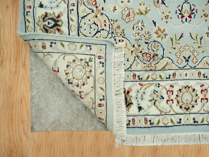 4'2" x 6'1" New Hand Knotted Blue Wool Rectangle Oriental Rug - MOA10290509