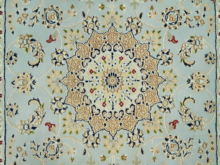 4'2" x 6'1" New Hand Knotted Blue Wool Rectangle Oriental Rug - MOA10290509