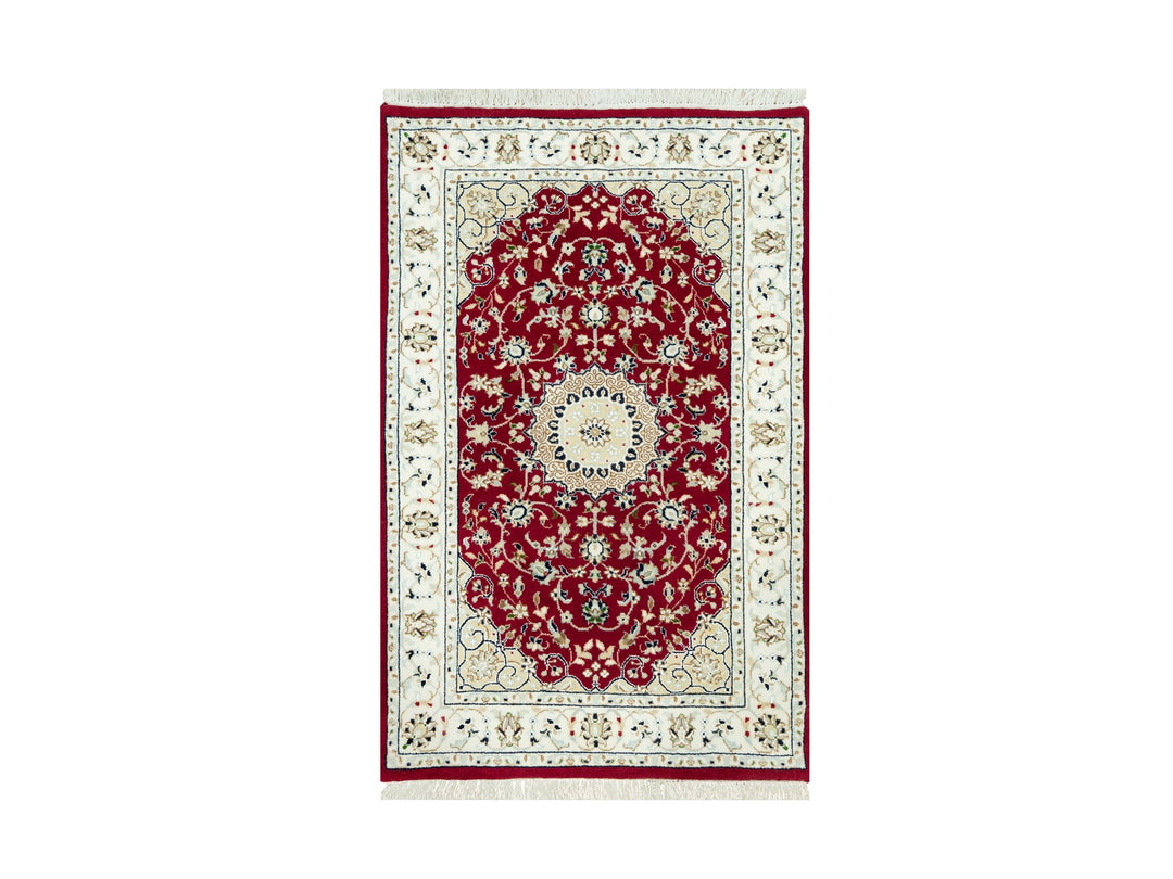 2'7" x 4'1" New Hand Knotted Red Wool Runner Oriental Rug - MOA10290515