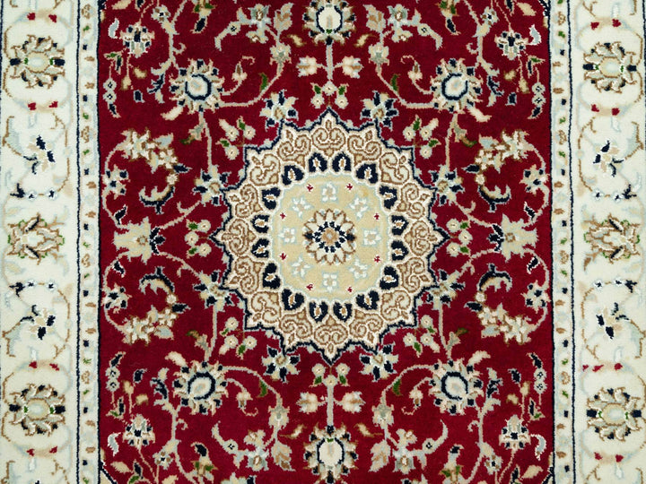 2'7" x 4'1" New Hand Knotted Red Wool Runner Oriental Rug - MOA10290515