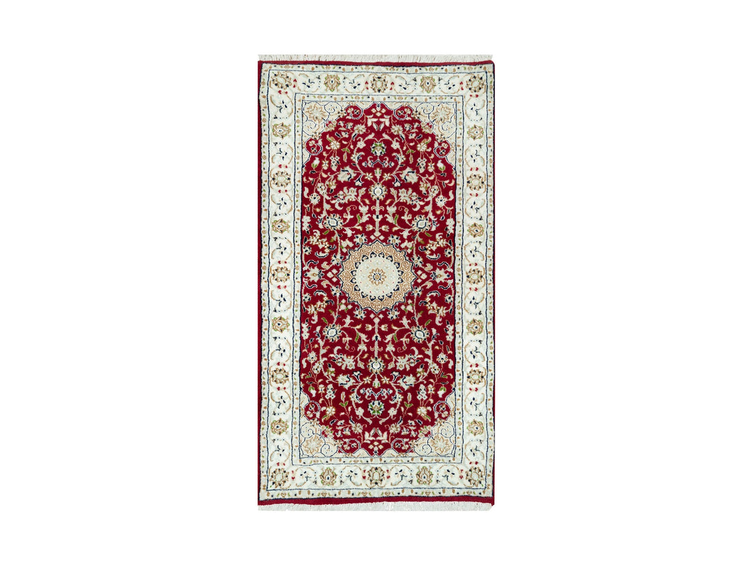 2'4" x 4'9" New Hand Knotted Red Wool Runner Oriental Rug - MOA10290516