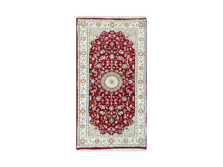2'4" x 4'9" New Hand Knotted Red Wool Runner Oriental Rug - MOA10290516