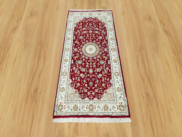 2'4" x 4'9" New Hand Knotted Red Wool Runner Oriental Rug - MOA10290516