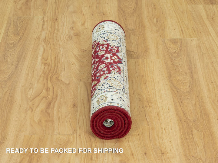 2'4" x 4'9" New Hand Knotted Red Wool Runner Oriental Rug - MOA10290516