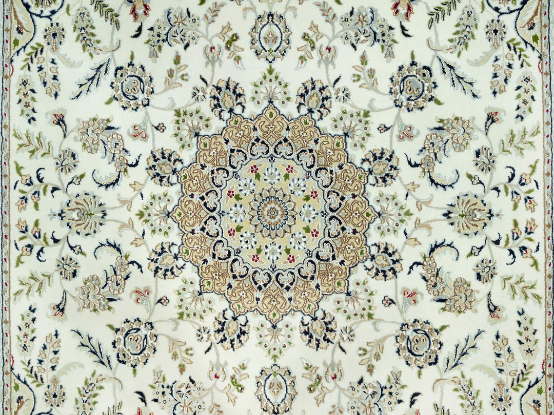7'10" x 10'0" New Hand Knotted Ivory Wool Rectangle Oriental Rug - MOA10290519
