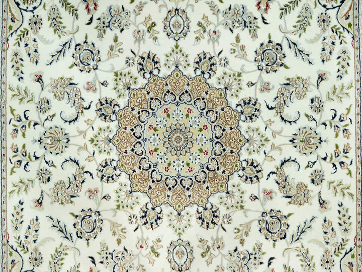 7'10" x 10'0" New Hand Knotted Ivory Wool Rectangle Oriental Rug - MOA10290519