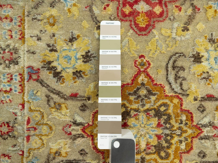 2'1" x 3'1" New Hand Knotted Beige Wool & Silk Rectangle Oriental Rug - MOA10290523
