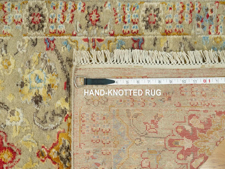 2'1" x 3'1" New Hand Knotted Beige Wool & Silk Rectangle Oriental Rug - MOA10290523