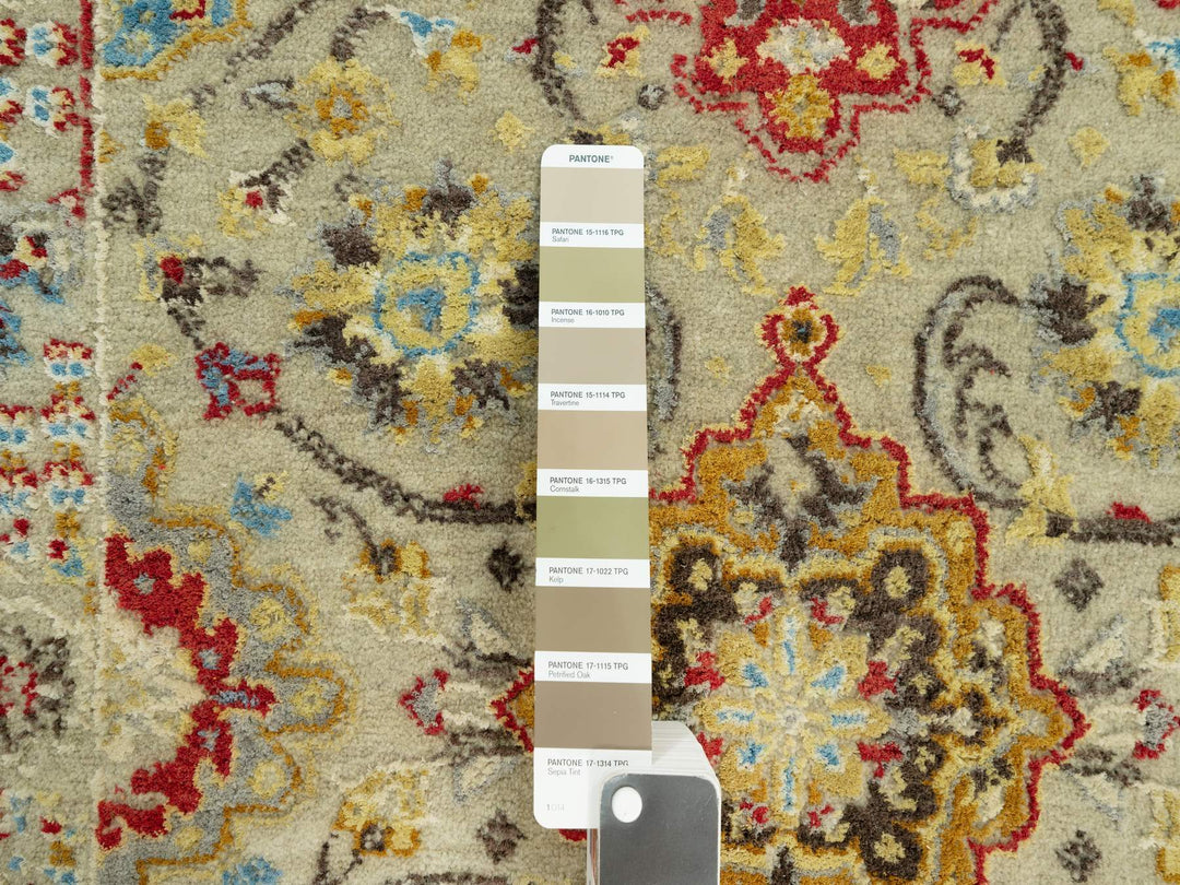 2'8" x 6'0" New Hand Knotted Beige Wool & Silk Runner Oriental Rug - MOA10290524