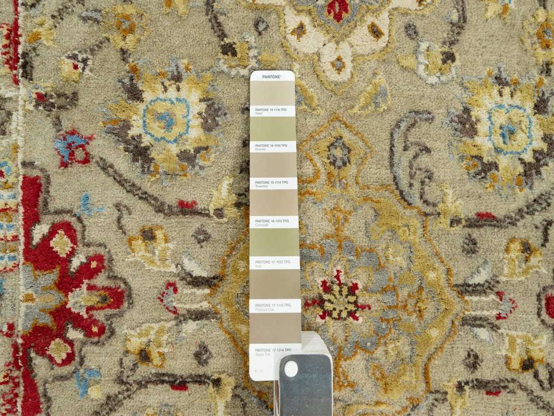 2'9" x 18'0" New Hand Knotted Beige Wool & Silk Runner Oriental Rug - MOA10290530
