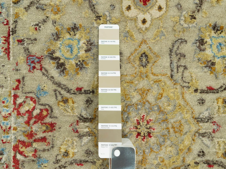 2'7" x 19'10" New Hand Knotted Beige Wool & Silk Runner Oriental Rug - MOA10290533