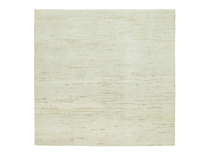 5'0" x 5'1" New Hand Knotted Ivory Wool Square Oriental Rug - MOA10290551