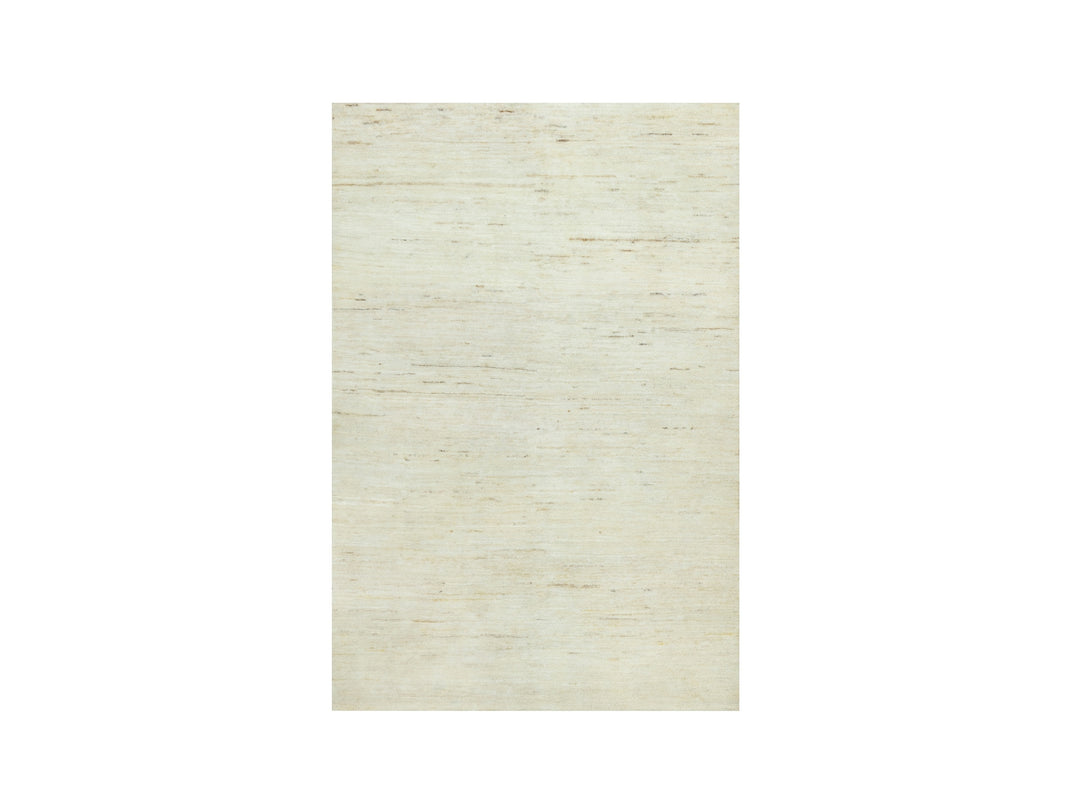 3'10" x 5'10" New Hand Knotted Ivory Wool Rectangle Oriental Rug - MOA10290553