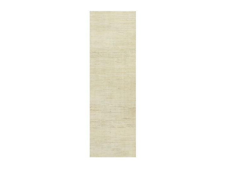 2'6" x 8'1" New Hand Knotted Ivory Wool Runner Oriental Rug - MOA10290554