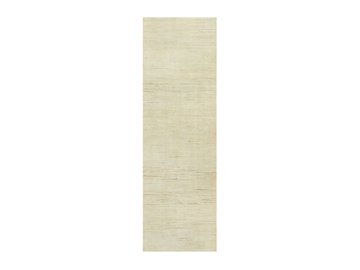 2'5" x 8'2" New Hand Knotted Ivory Wool Runner Oriental Rug - MOA10290555