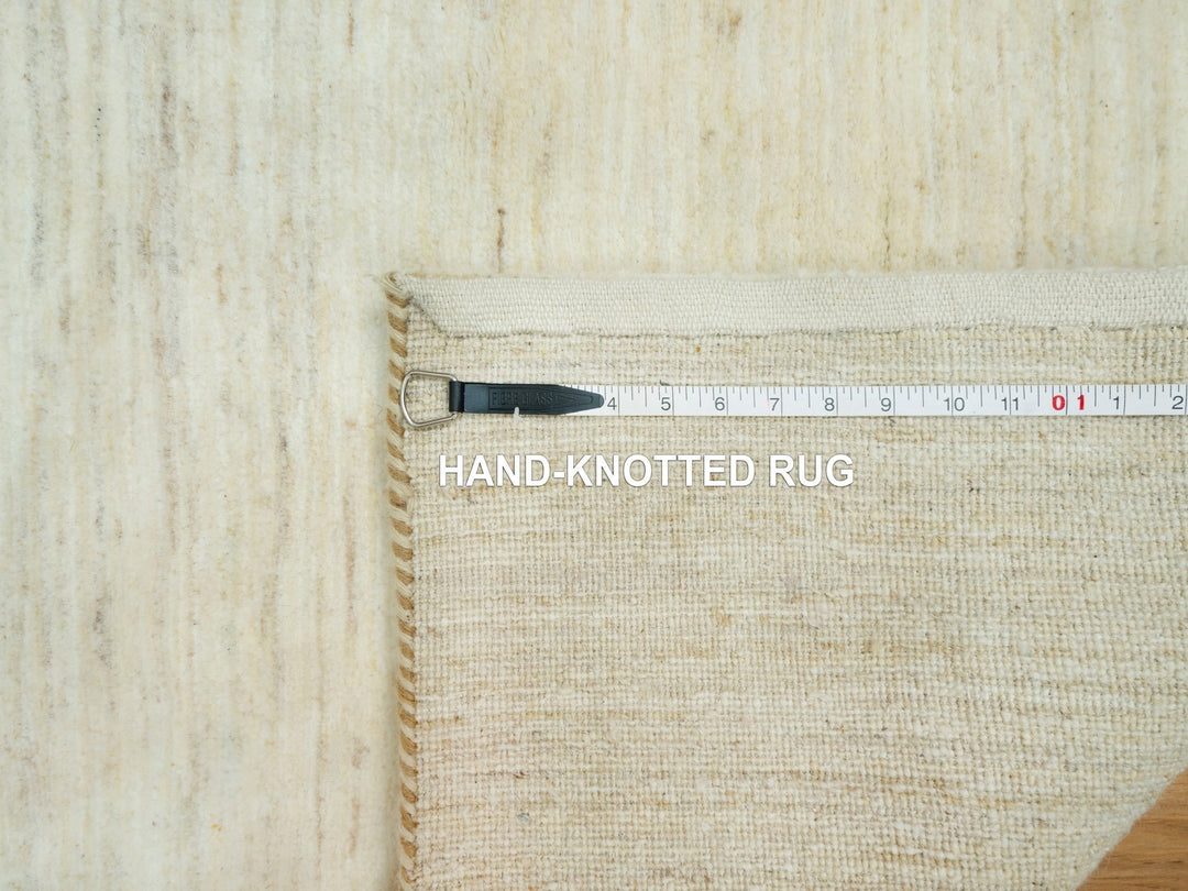 2'5" x 8'2" New Hand Knotted Ivory Wool Runner Oriental Rug - MOA10290555