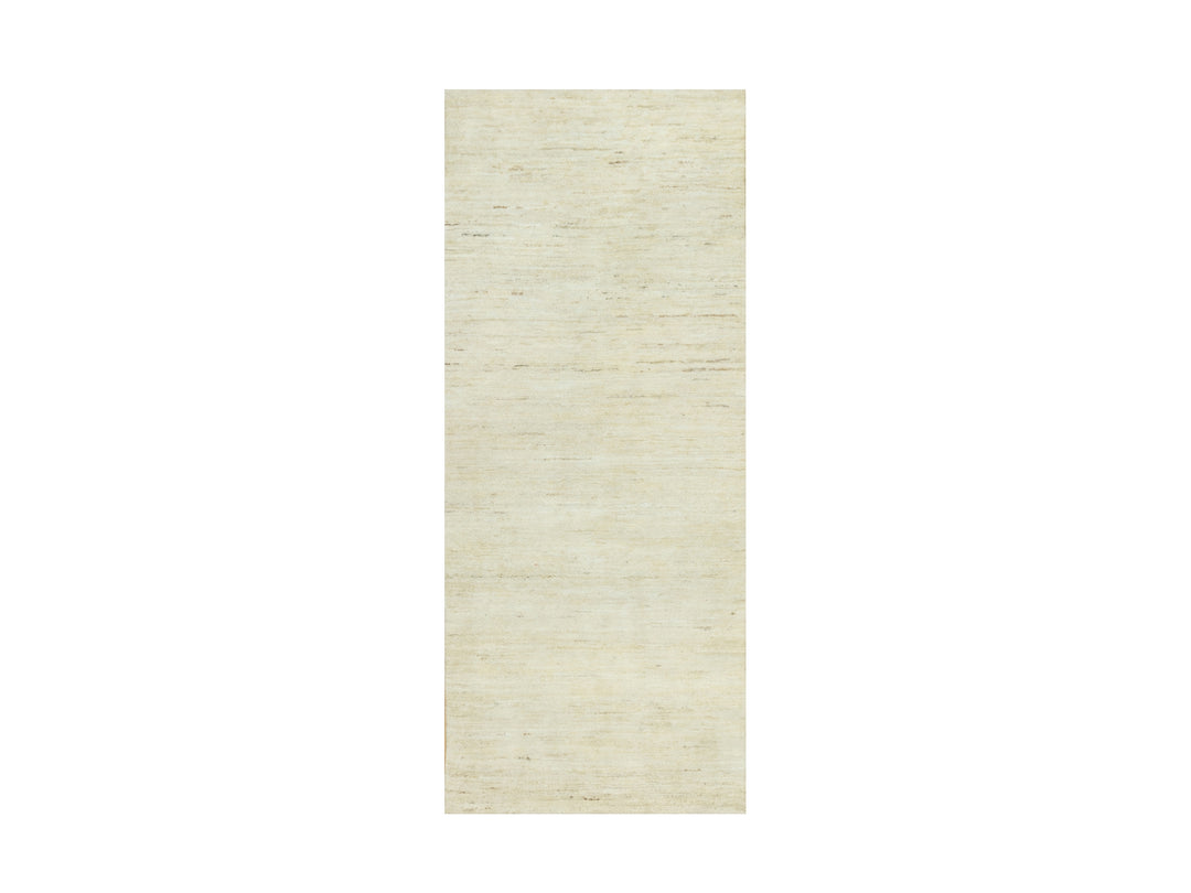2'5" x 6'1" New Hand Knotted Ivory Wool Runner Oriental Rug - MOA10290556