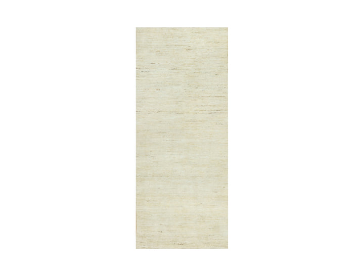 2'5" x 6'1" New Hand Knotted Ivory Wool Runner Oriental Rug - MOA10290556