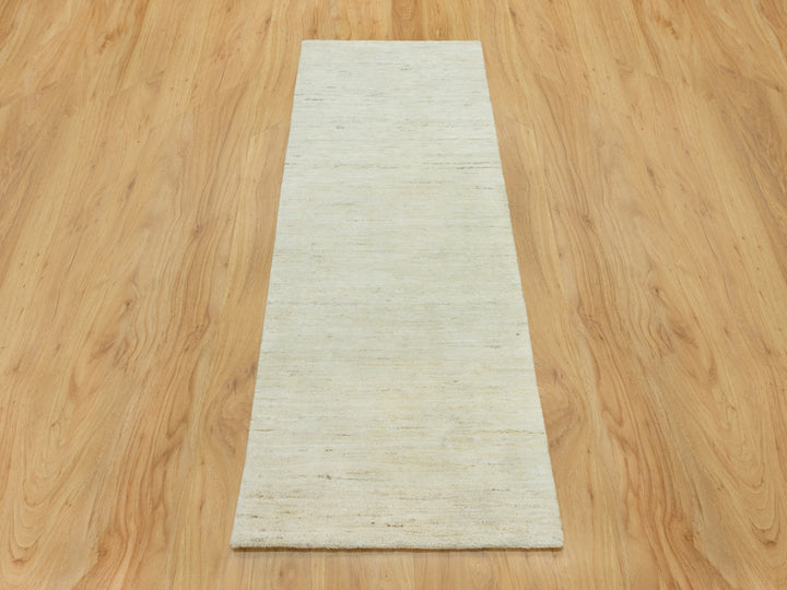 2'6" x 6'0" New Hand Knotted Ivory Wool Runner Oriental Rug - MOA10290557
