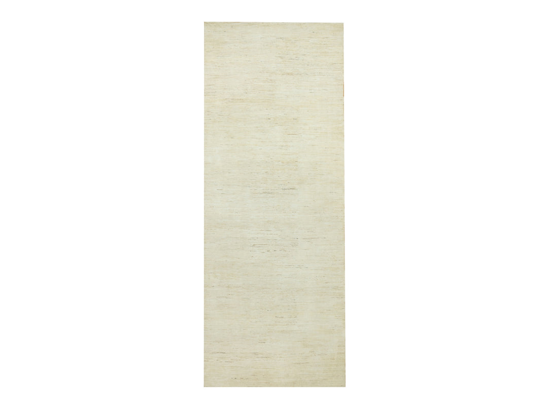 5'1" x 13'8" New Hand Knotted Ivory Wool Runner Oriental Rug - MOA10290559