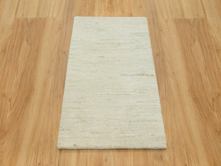 2'0" x 3'0" New Hand Knotted Ivory Wool Rectangle Oriental Rug - MOA10290562
